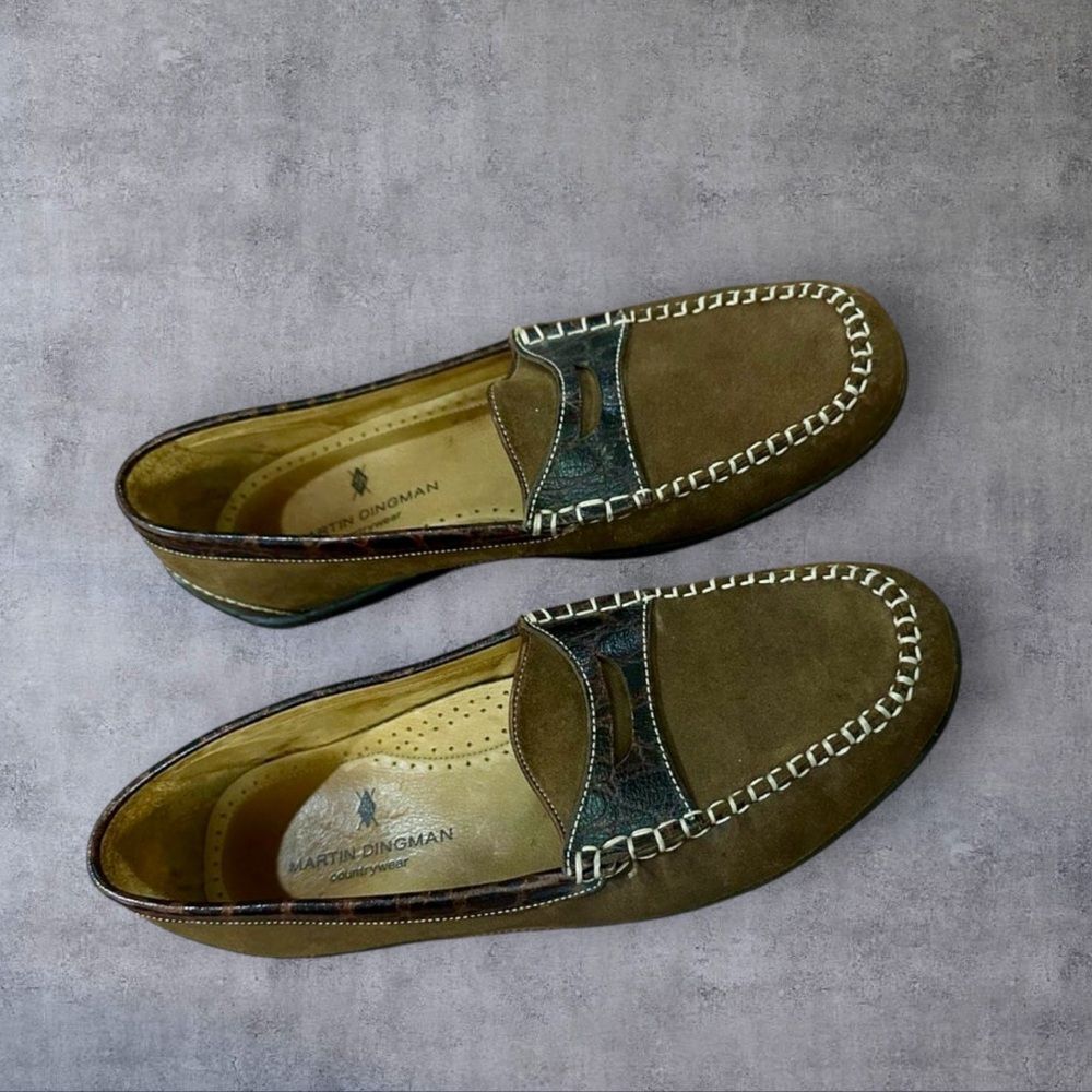 MARTIN DINGMAN Brown Leather Loafers size 12